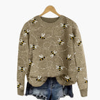 Women's Bee Pattern Sweater – Long Sleeve