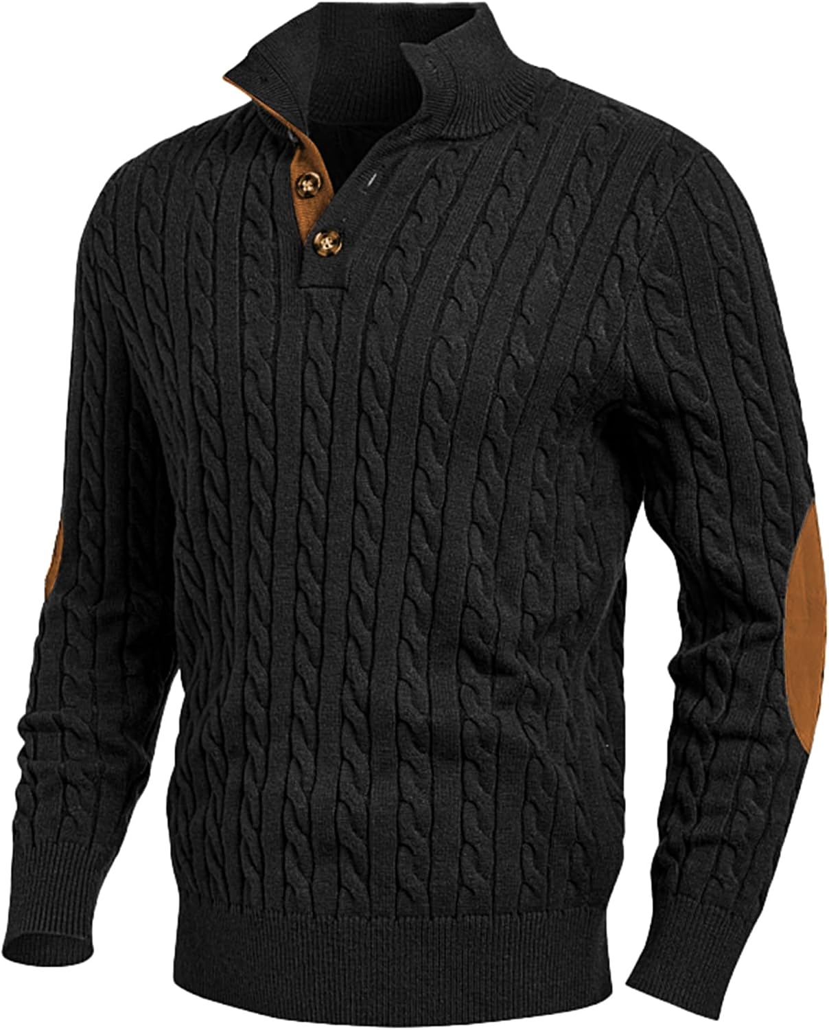 Men's Long Sleeve Warm Pullover with Stand Collar