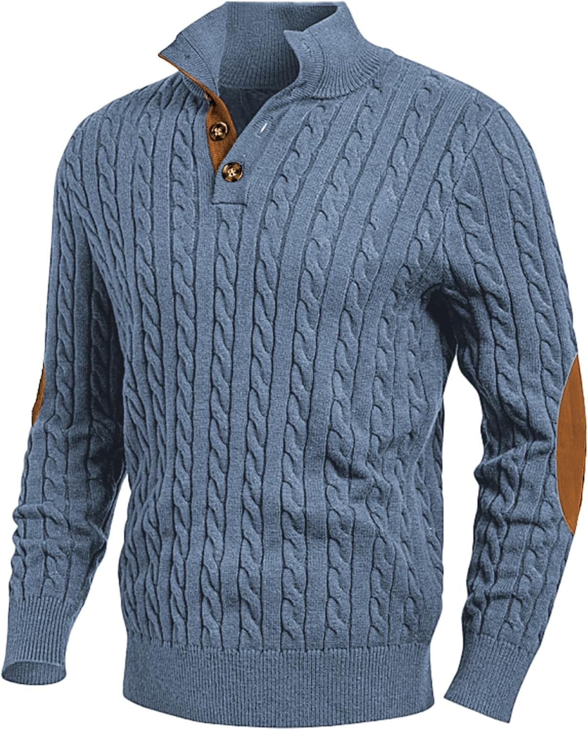 Men's Long Sleeve Warm Pullover with Stand Collar