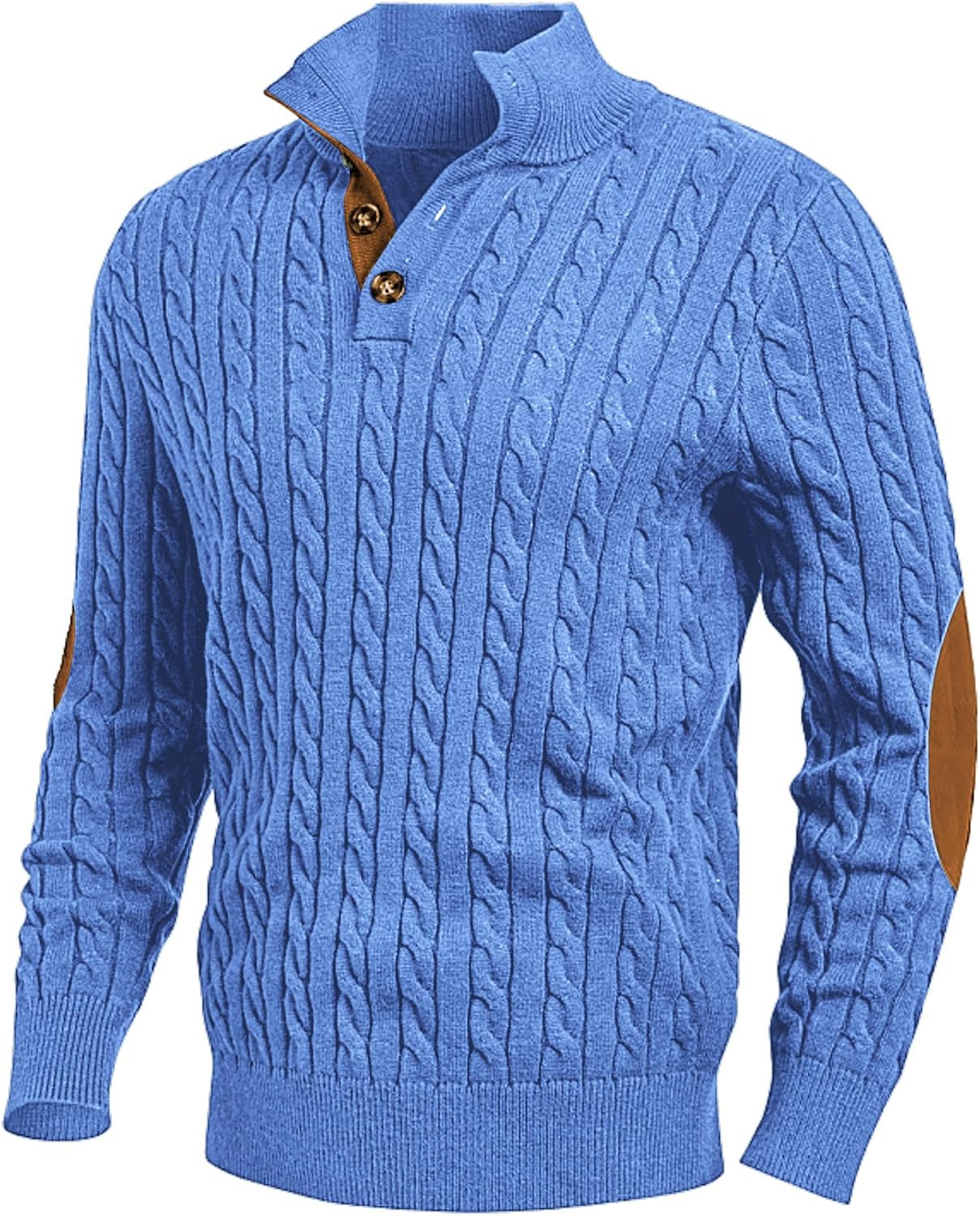 Men's Long Sleeve Warm Pullover with Stand Collar