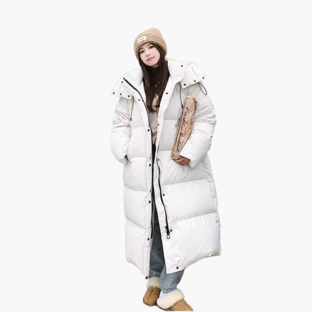 Women's Long Hooded Puffer Jacket – Winter Coat