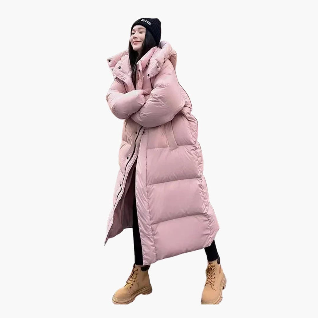 Women's Long Hooded Puffer Jacket – Winter Coat