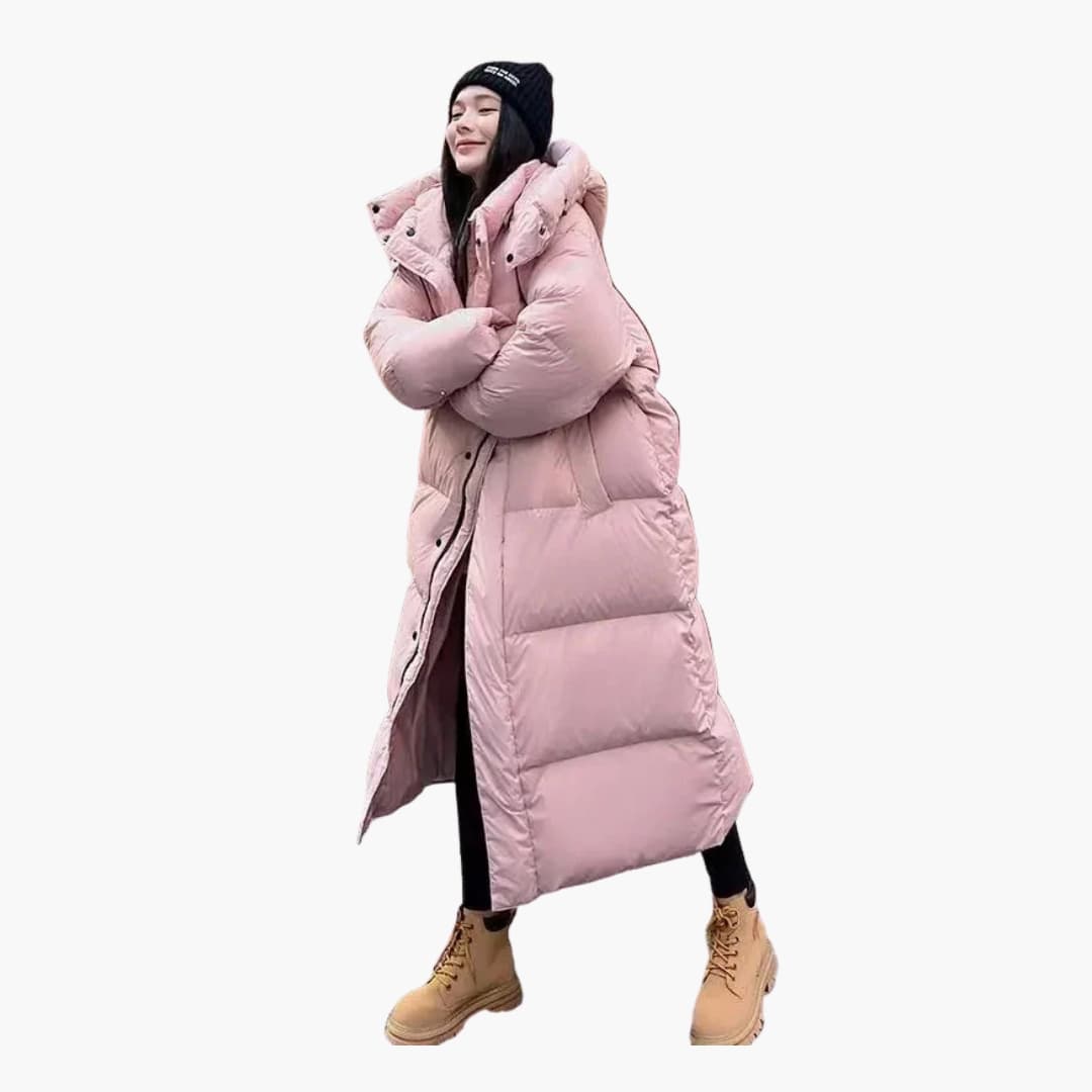 Women's Long Hooded Puffer Jacket – Winter Coat