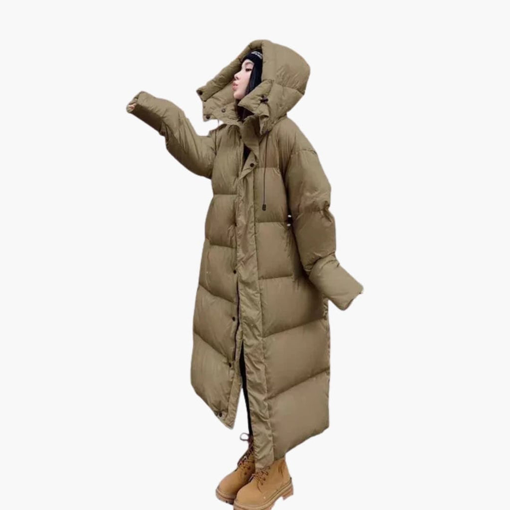 Women's Long Hooded Puffer Jacket – Winter Coat