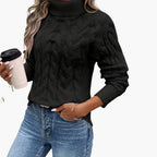 Women's Cable Knit Turtleneck Sweater