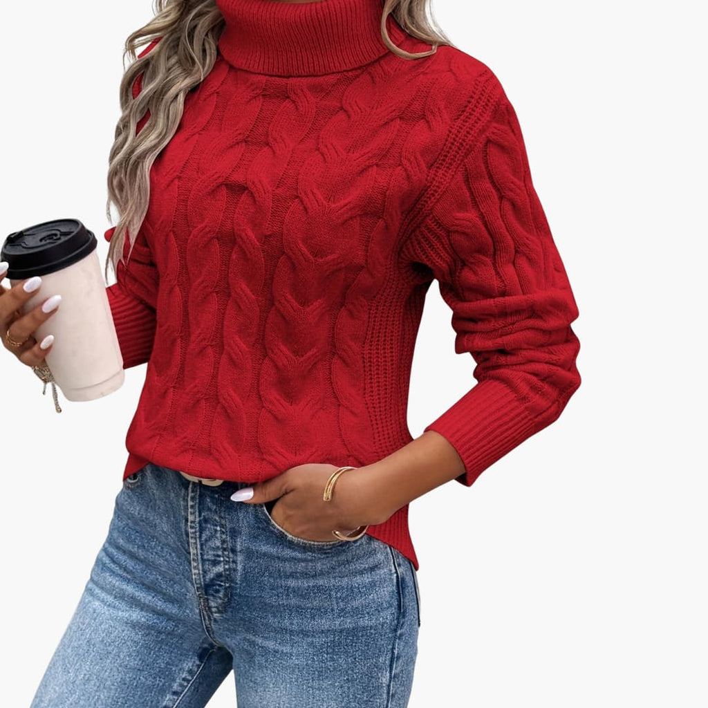 Women's Cable Knit Turtleneck Sweater