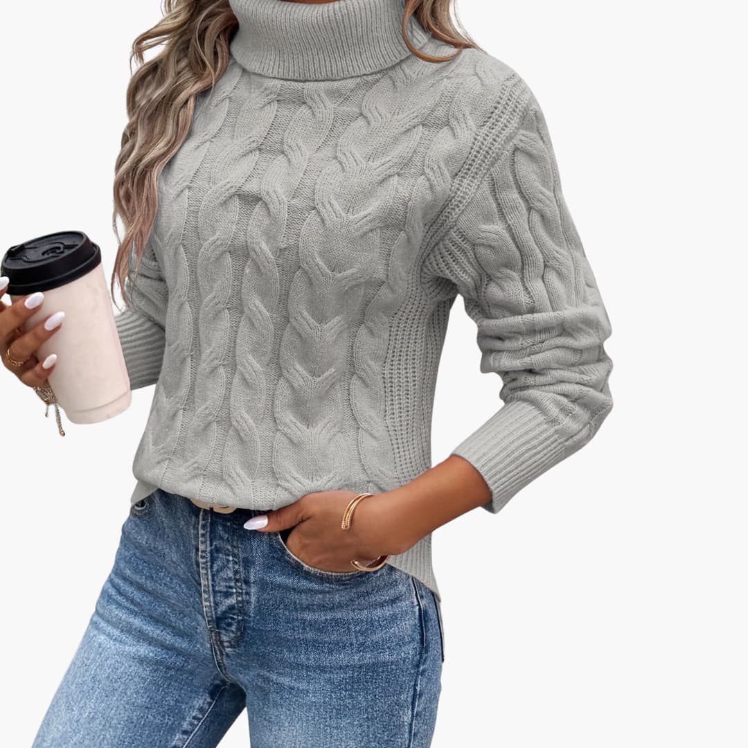 Women's Cable Knit Turtleneck Sweater