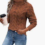 Women's Cable Knit Turtleneck Sweater