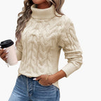 Women's Cable Knit Turtleneck Sweater