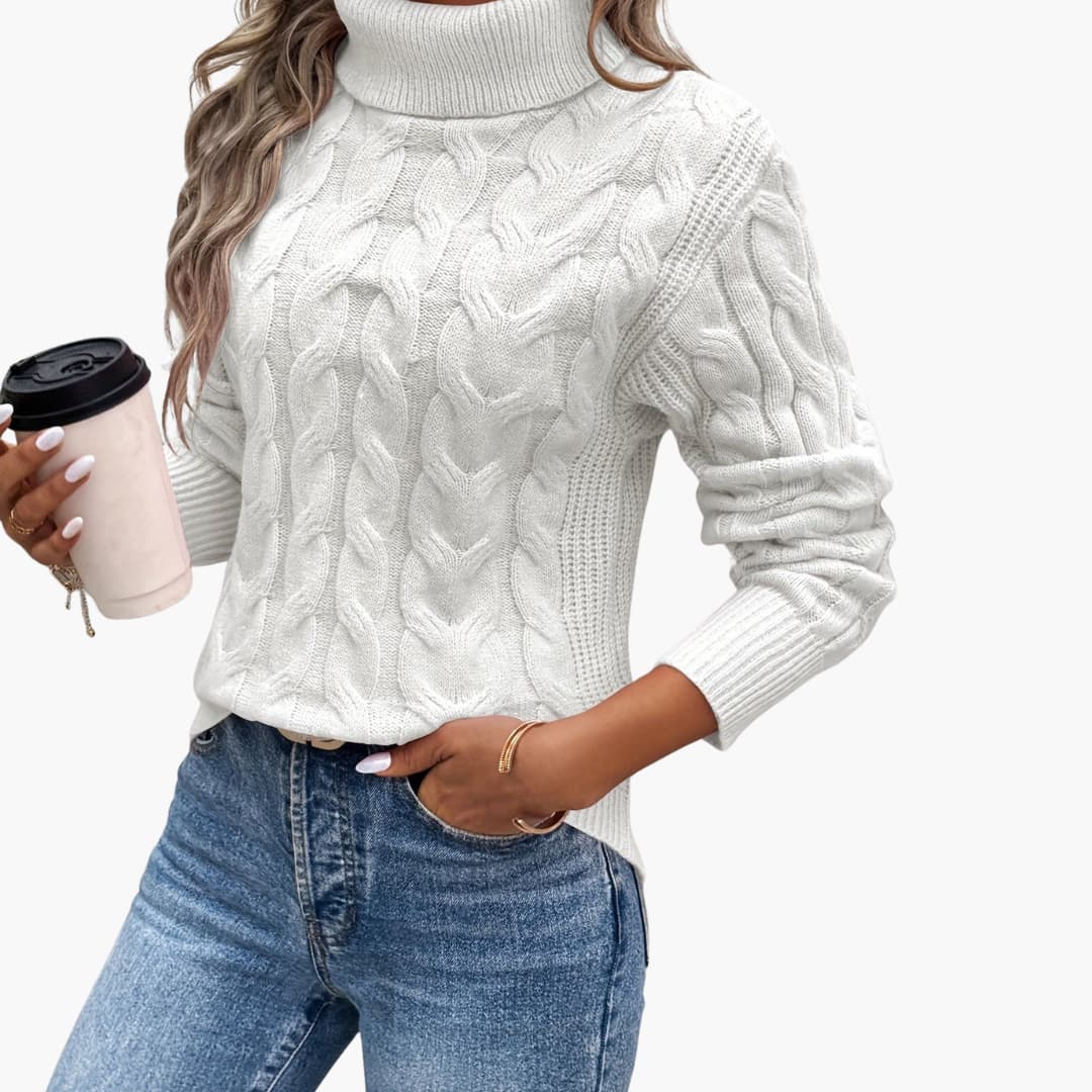 Women's Cable Knit Turtleneck Sweater