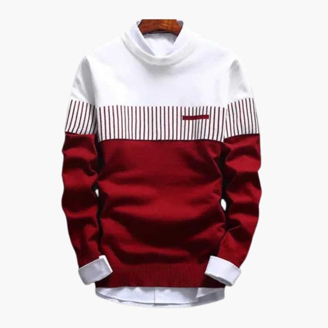Men's Striped Knit Sweater – Crew Neck