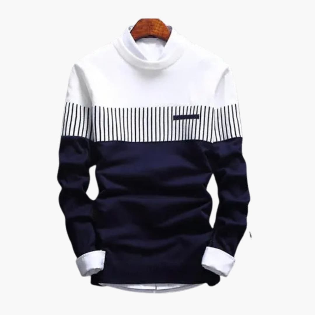 Men's Striped Knit Sweater – Crew Neck
