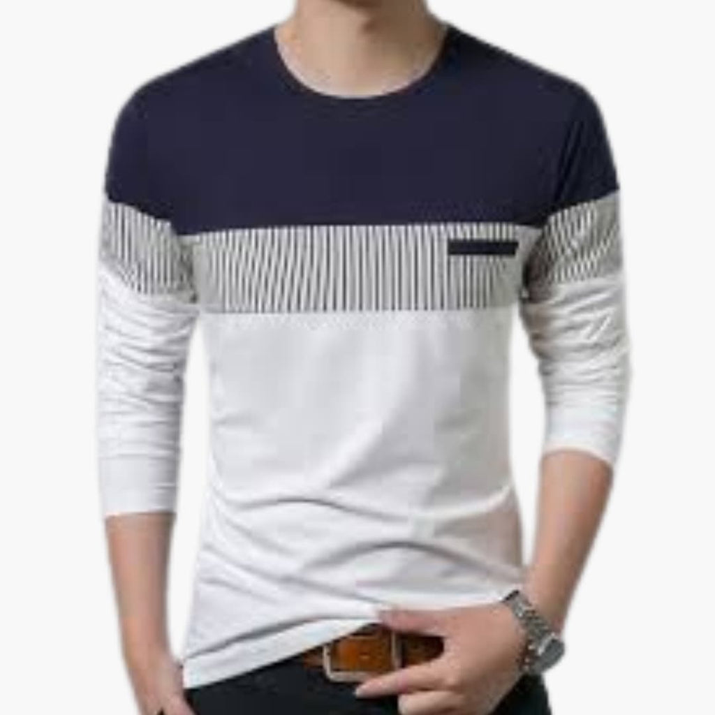 Men's Striped Knit Sweater – Crew Neck