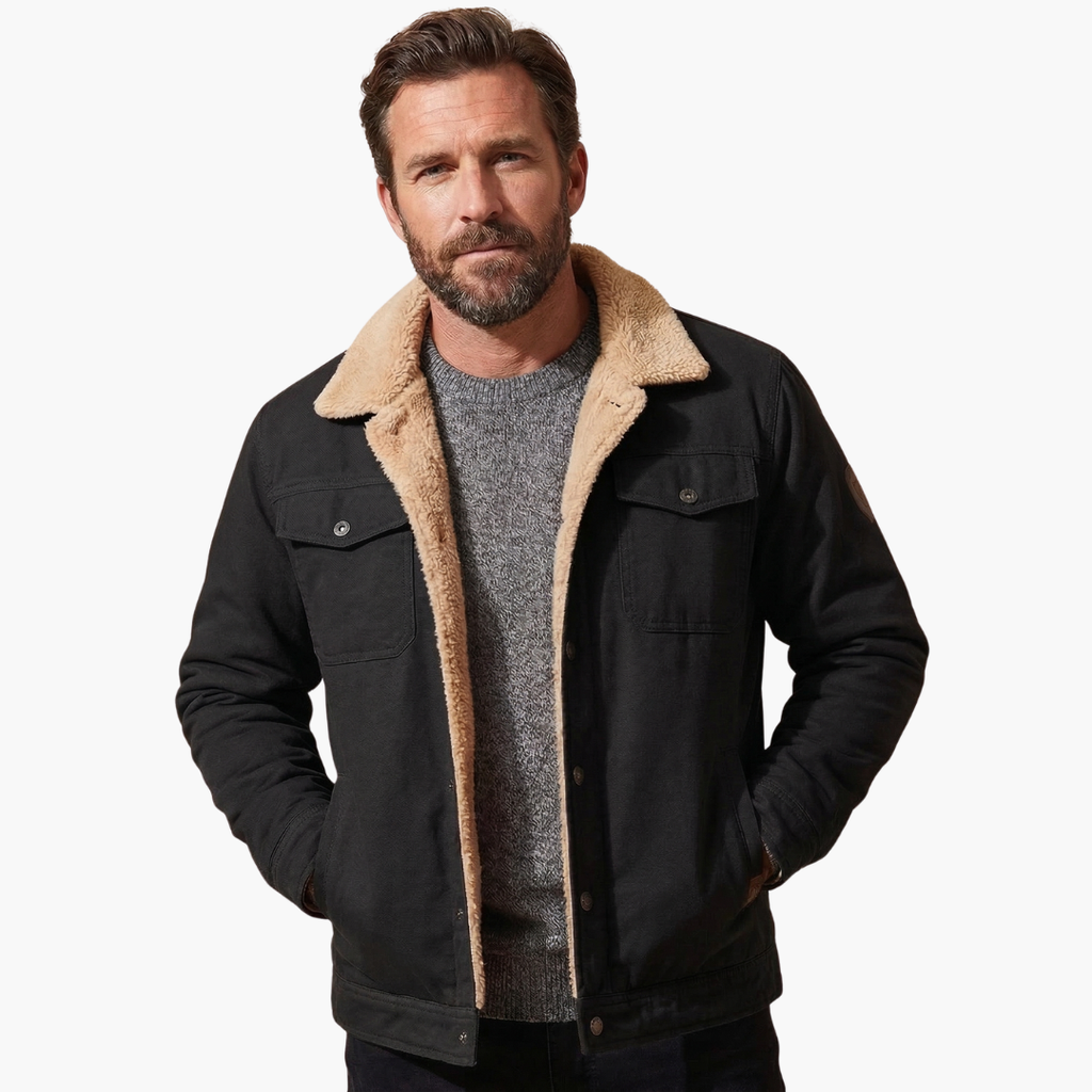 Men's Sherpa Button-Up Jacket – Fleece