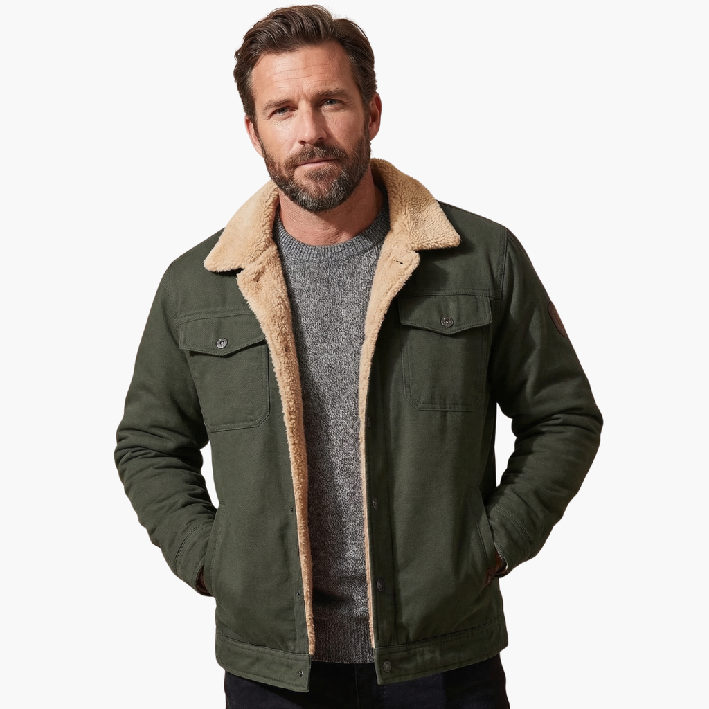 Men's Sherpa Button-Up Jacket – Fleece