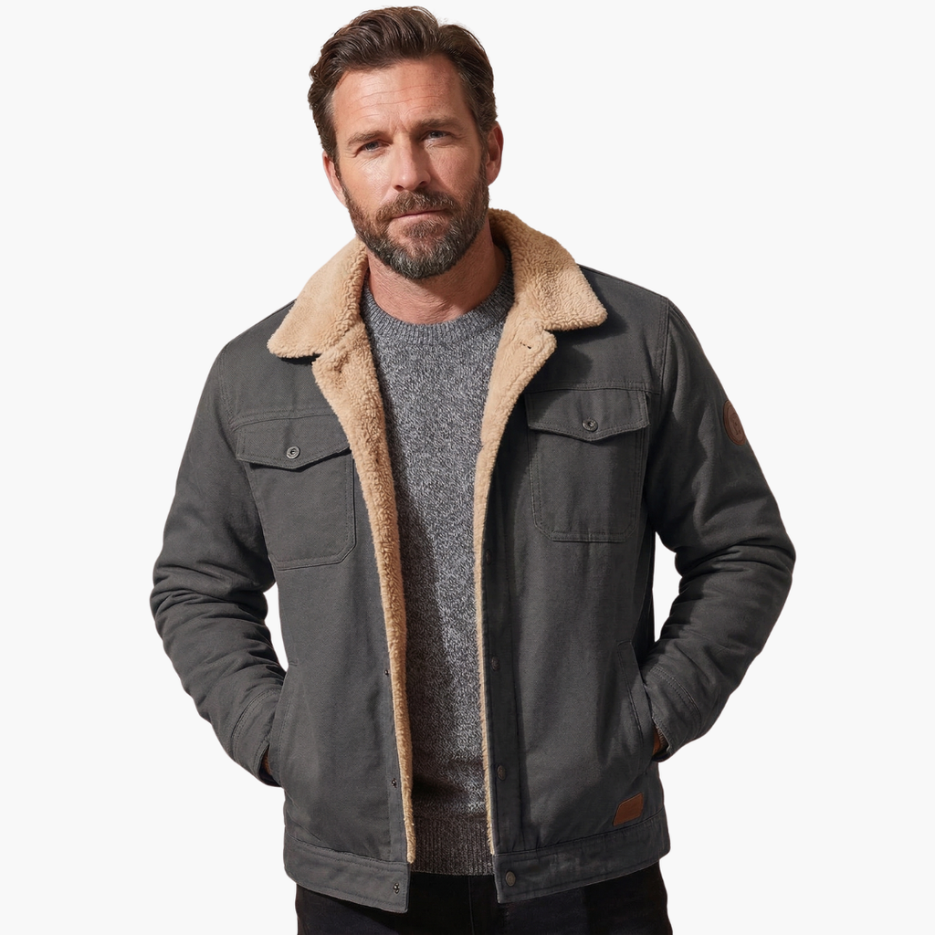 Men's Sherpa Button-Up Jacket – Fleece