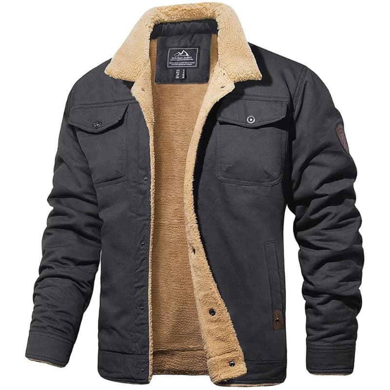 Men's Sherpa Button-Up Jacket – Fleece