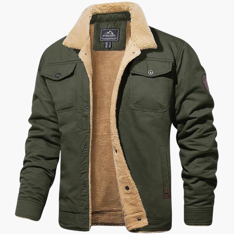 Men's Sherpa Button-Up Jacket – Fleece