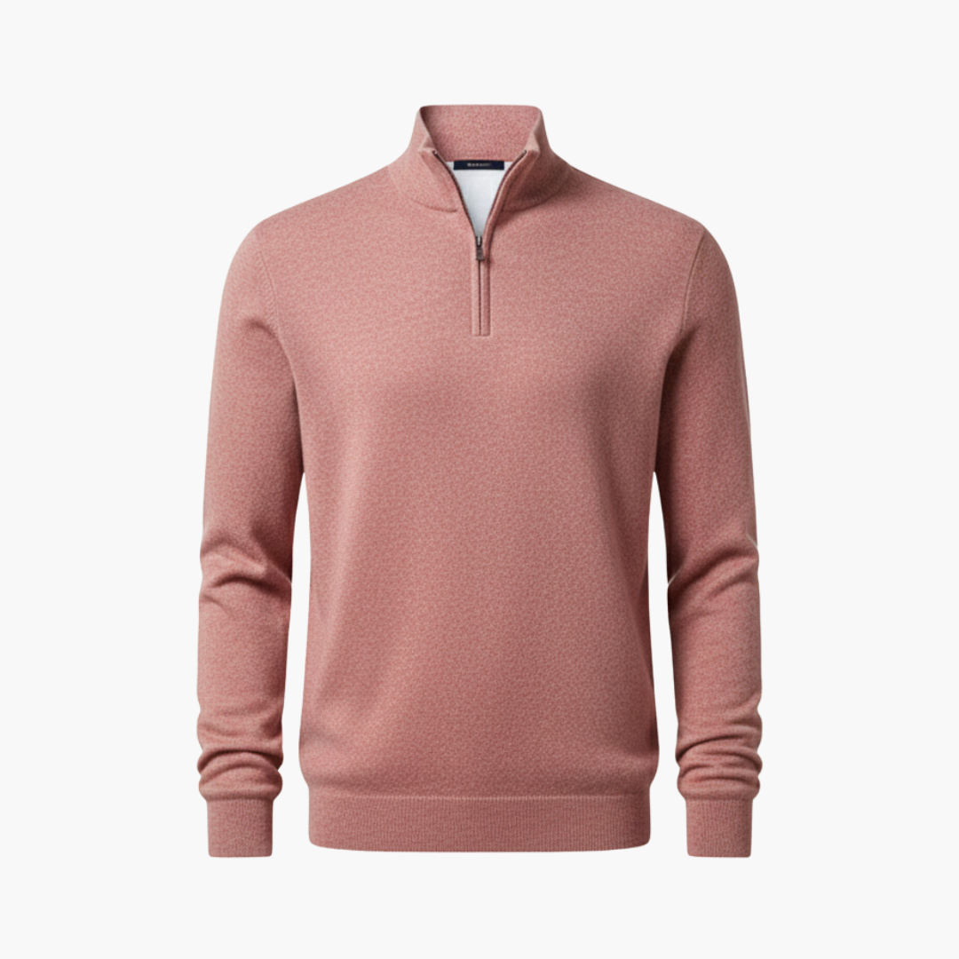 Men's Zip Neck Knit Sweater – Textured