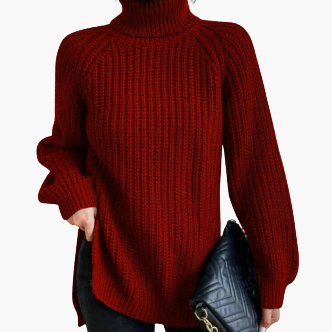 Women's Loose Fit Turtleneck Sweater – Oversized