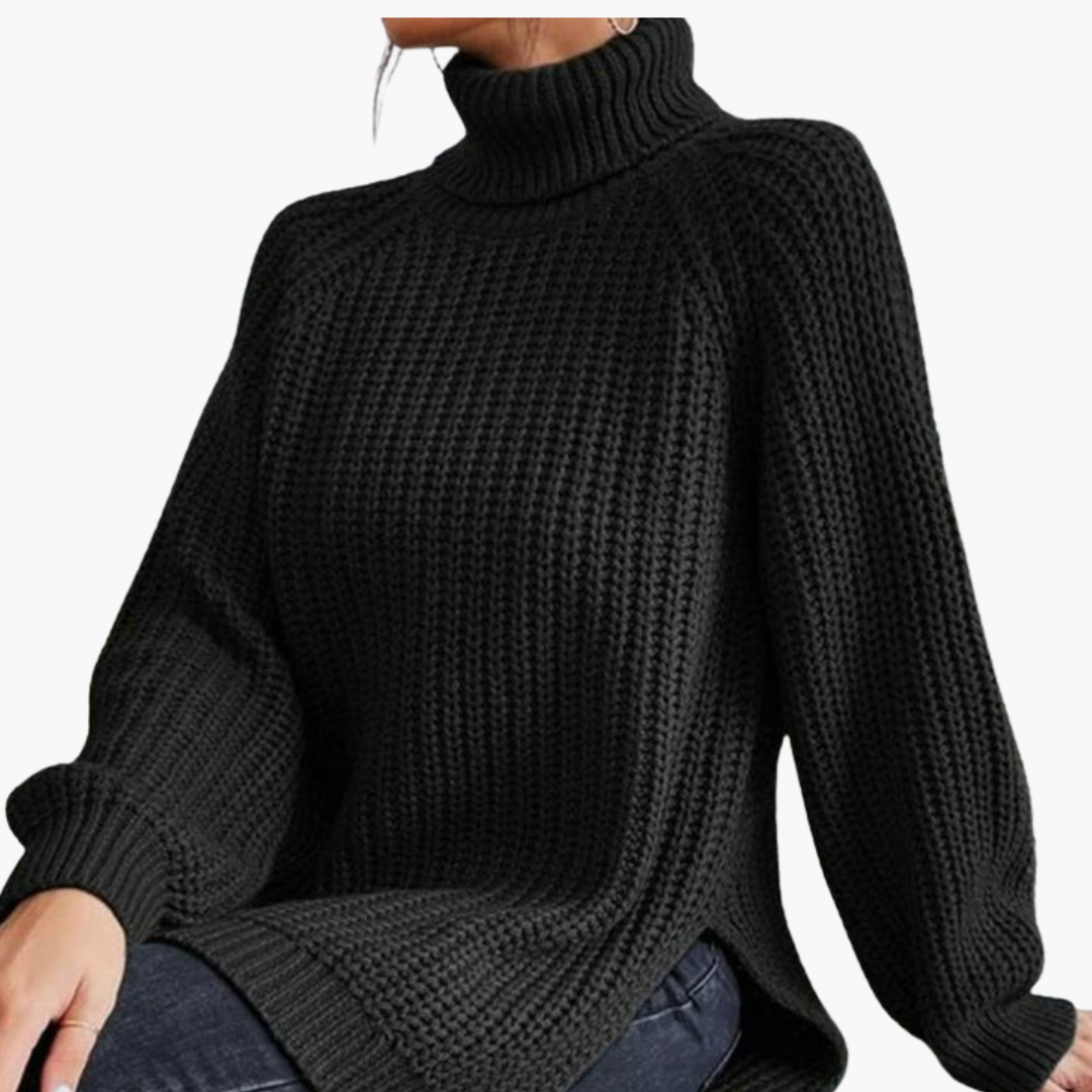 Women's Loose Fit Turtleneck Sweater – Oversized