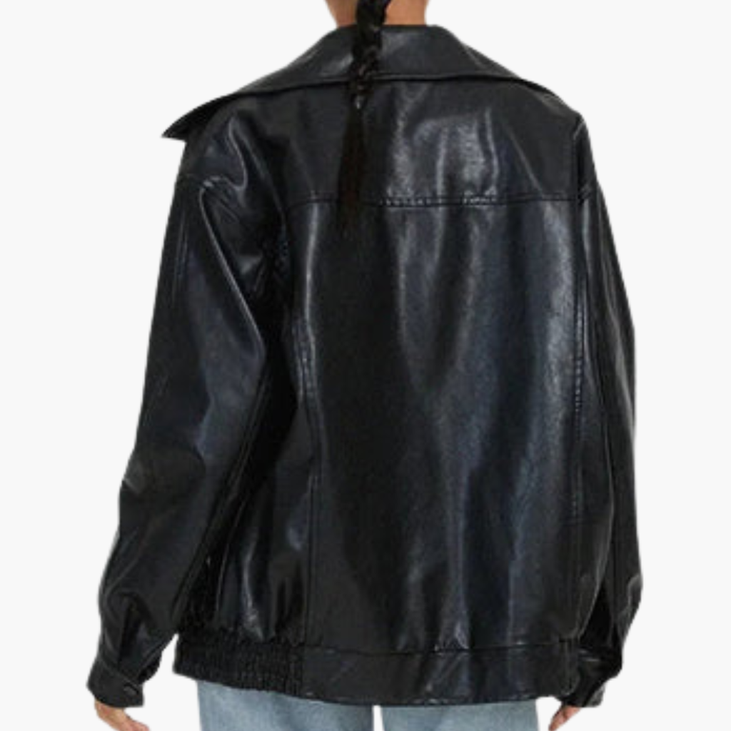 Women's Oversized Bomber Jacket – Zip-Up Coat
