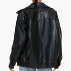 Women's Oversized Bomber Jacket – Zip-Up Coat