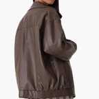Women's Oversized Bomber Jacket – Zip-Up Coat
