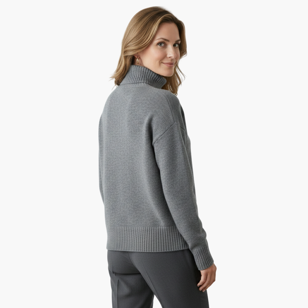 Women's Ribbed Turtleneck Sweater – Slim Fit
