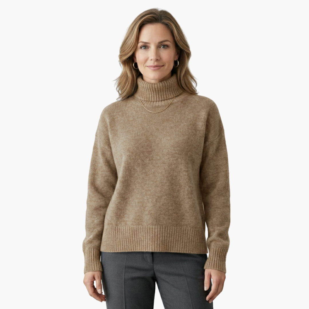 Women's Ribbed Turtleneck Sweater – Slim Fit