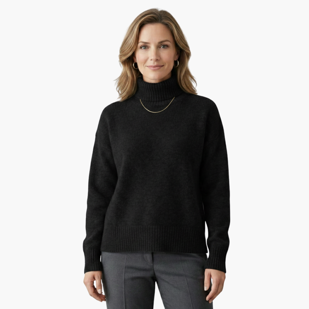 Women's Ribbed Turtleneck Sweater – Slim Fit