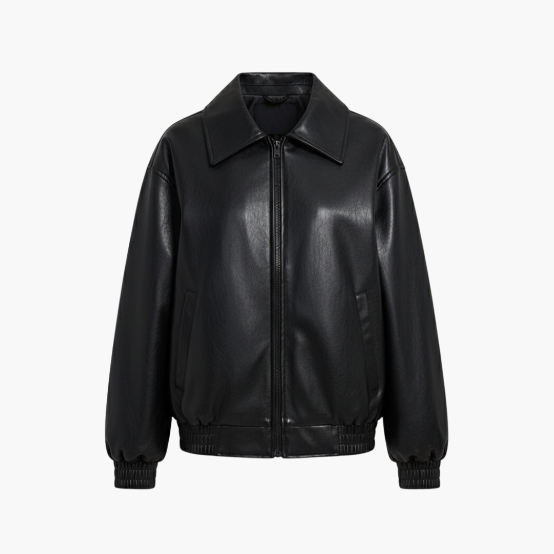 Women's Oversized Bomber Jacket – Zip-Up Coat